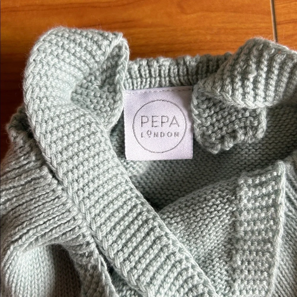 Pepa London Knot Romper & Blue Check Bloomers Newborn